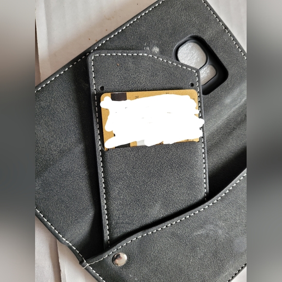 Asuwish Compatible with Samsung Galaxy S7 Edge Wallet Case XZQB SX Black - Picture 6 of 7